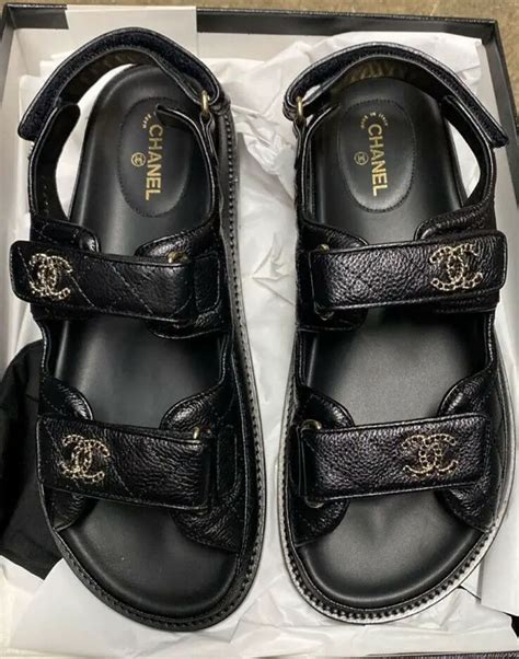 chanel slides with chains replica|Chanel dupe leather.